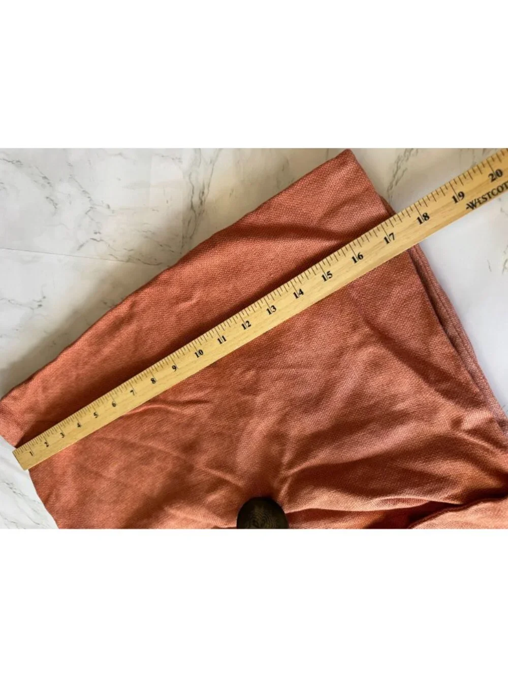 Set Pottery Barn Rust Orange 100% Linen Buttoned Throw Pillow Covers 18